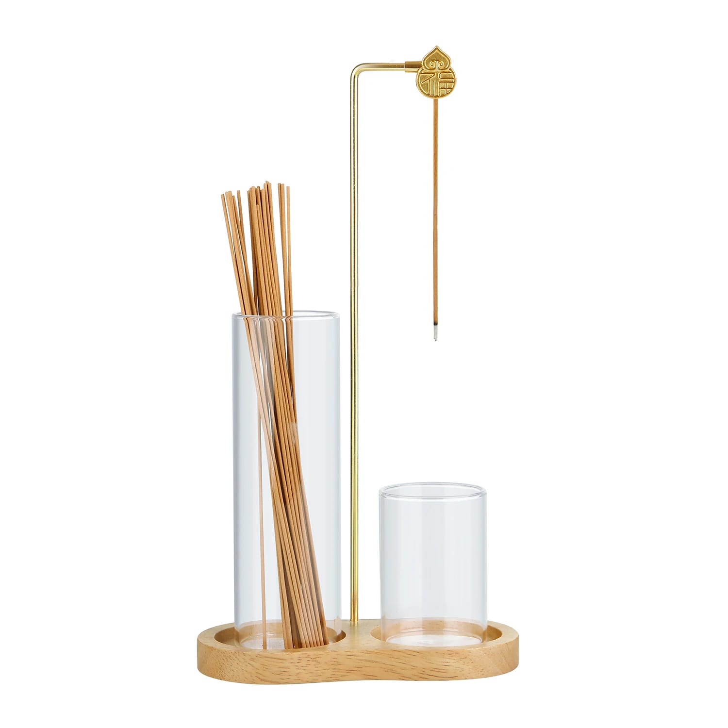 Portaincienso De Vidrio Con Clip De Metal Recolector De Cenizas Y Almacenamiento Para Yoga Home Decor